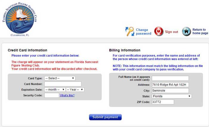 credit-information-and-checkout